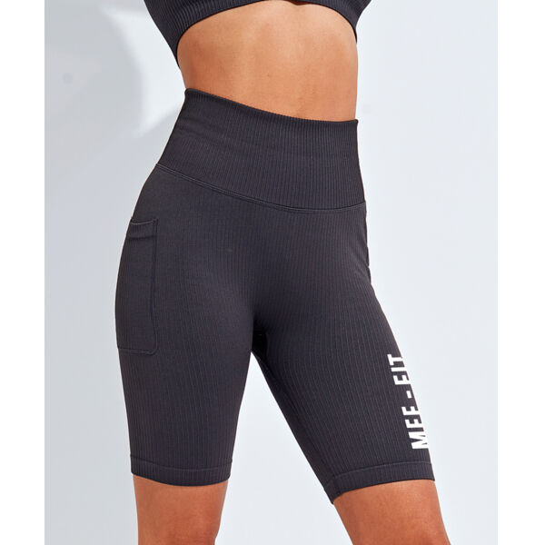 MeeFit  - Women’s Ribbed Seamless '3D Fit' Cycle Shorts Thumbnail